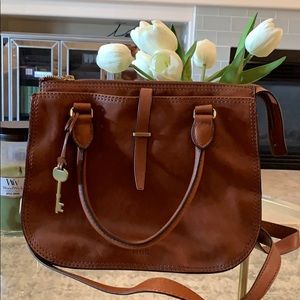 Fossil Brown Leather Shoulder Bag